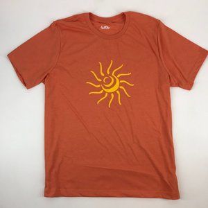 Yellow Sun Burst, Short Sleeve T-Shirt, Unisex, Heather Orange, Size XL, NEW
